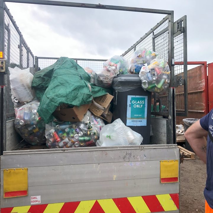 Truck full of general recycling waste